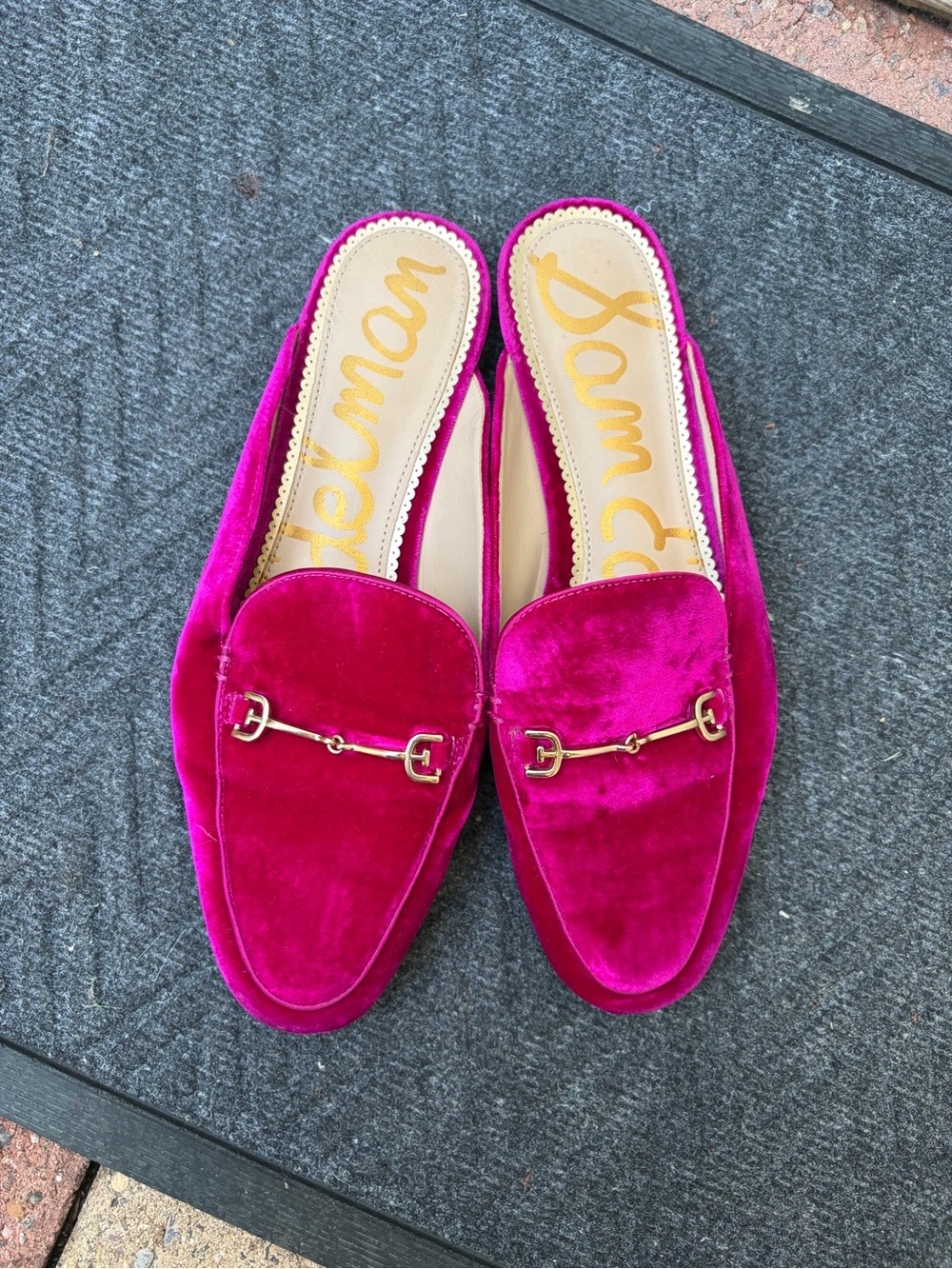 Sam Edelman Linnie Women's Raspberry Velvet Mule - Picture 6 of 10